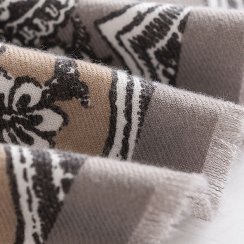 Buddha Stones Tibetan Ethnic Flower Print Shawl Fall Winter Soft Warm Scarf Wrap - image 7