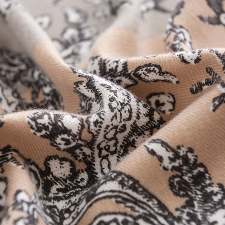 Buddha Stones Tibetan Ethnic Flower Print Shawl Fall Winter Soft Warm Scarf Wrap - image 5