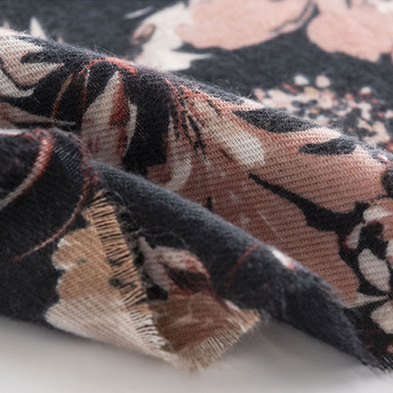 Buddha Stones Tibetan Blooming Chrysanthemum Rose Flower Print Shawl Fall Winter Soft Warm Scarf Wrap - image 8