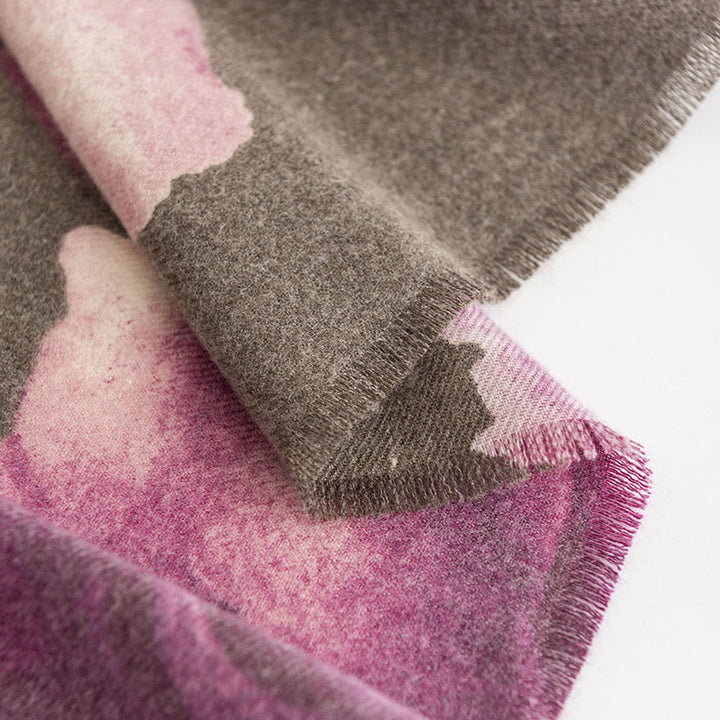 Buddha Stones Tibetan Shawl Artistic Style Hibiscus Syriacus Print Fall Winter Cozy Warm Scarf Wrap - image 17