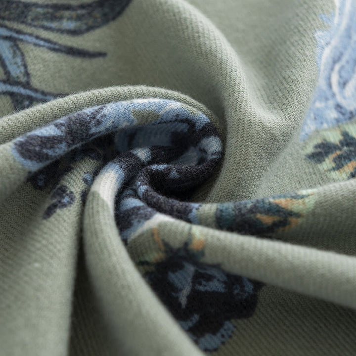 Buddha Stones Tibetan Shawl Garden Style Rose Flower Print Fall Winter Soft Warm Scarf Wrap - image 5