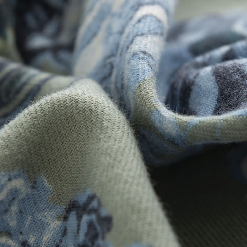 Buddha Stones Tibetan Shawl Garden Style Rose Flower Print Fall Winter Soft Warm Scarf Wrap - image 4