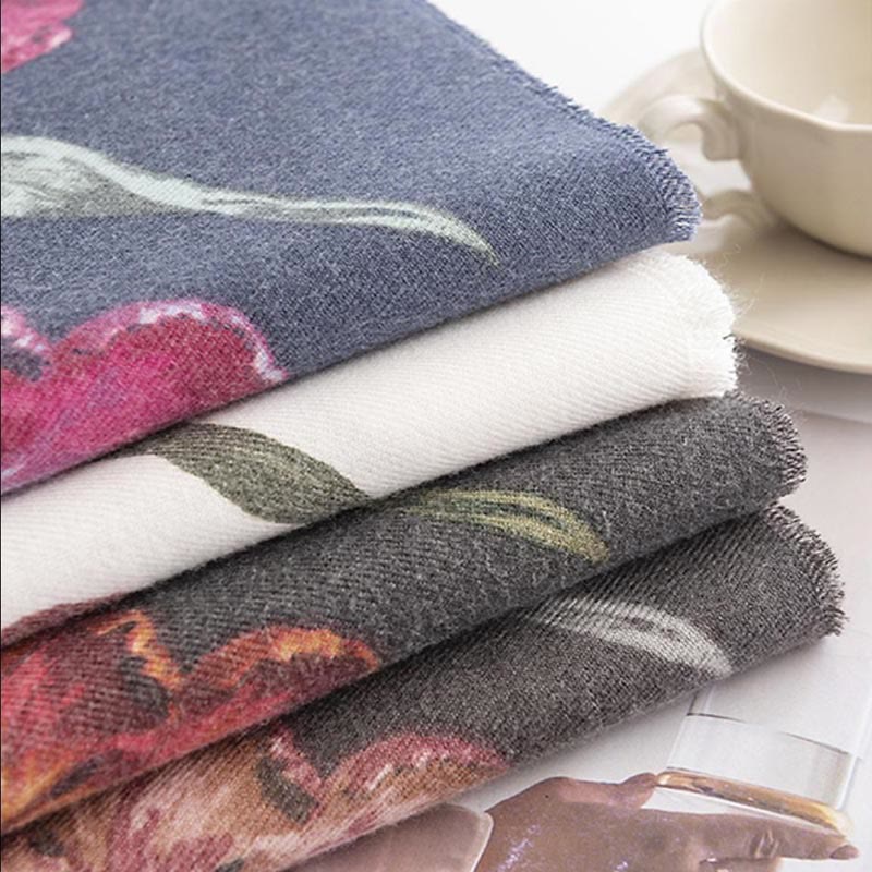 Buddha Stones Tibetan Shawl Elegant Flower Print Fall Winter Soft Warm Scarf Wrap - image 15