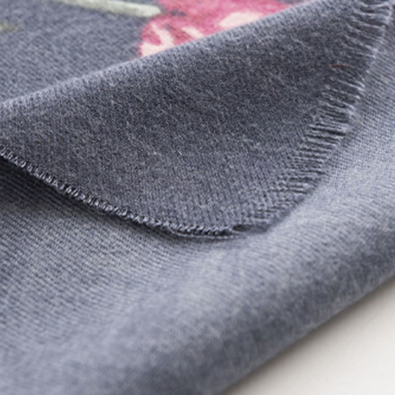 Buddha Stones Tibetan Shawl Elegant Flower Print Fall Winter Soft Warm Scarf Wrap - image 13