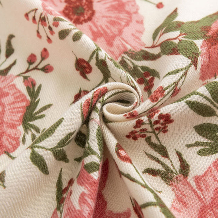 Buddha Stones Tibetan Shawl Elegant Sweet Style Big Flower Leaves Print Fall Winter Soft Warm Scarf Wrap - image 4