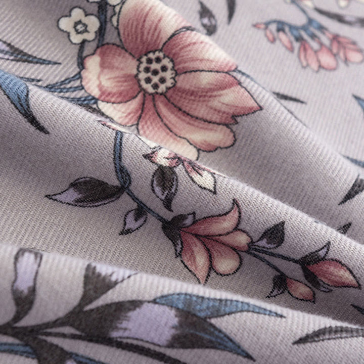 Buddha Stones Tibetan Shawl Retro Blooming Camellia Japonica Print Fall Winter Soft Warm Scarf Wrap - image 6