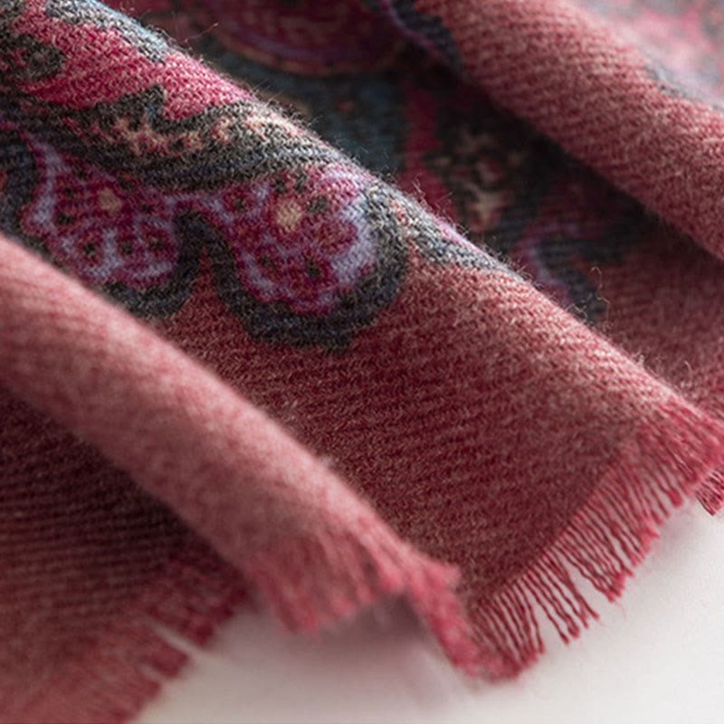 Buddha Stones Tibetan Paisley Prints Shawl Fall Winter Soft Warm Scarf Wrap - image 8