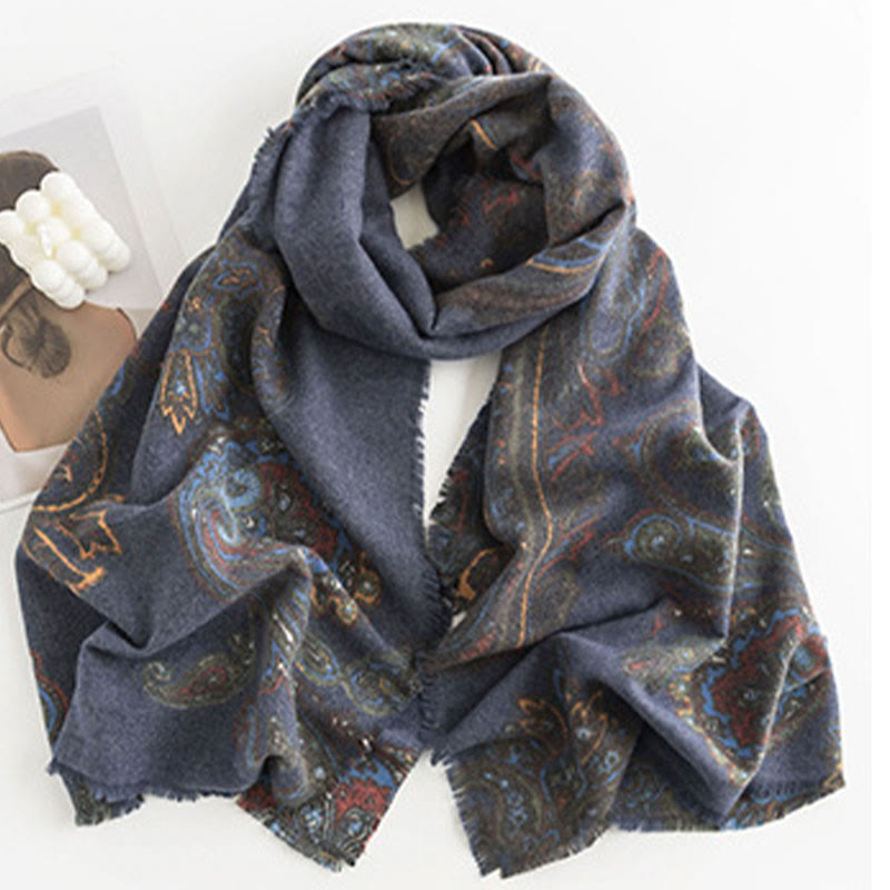 Buddha Stones Tibetan Paisley Prints Shawl Fall Winter Soft Warm Scarf Wrap - image 10