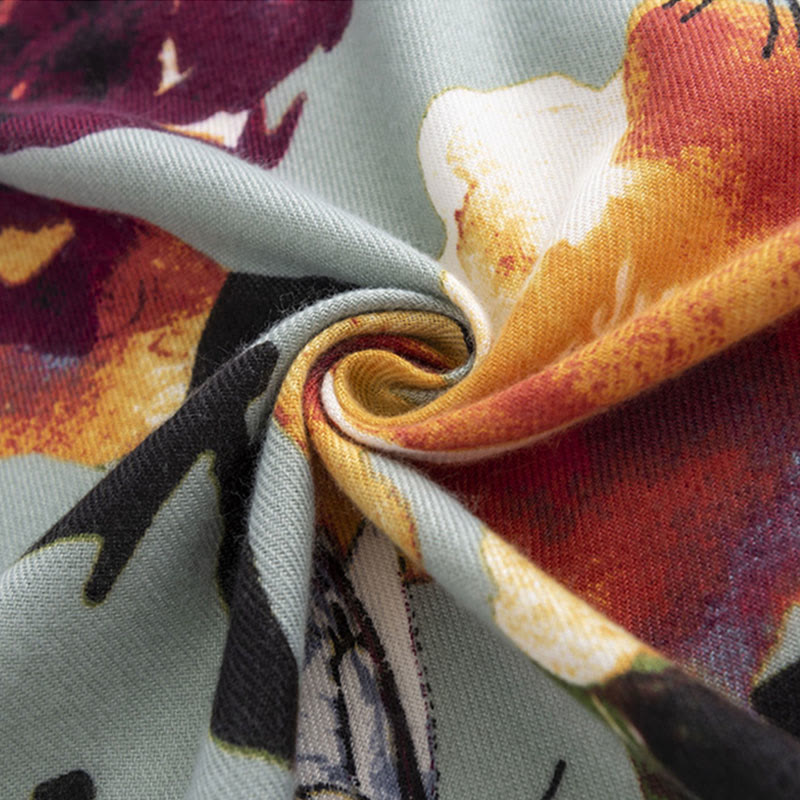 Buddha Stones Tibetan Colorful Butterfly Flower Print Shawl Fall Winter Soft Warm Scarf Wrap - image 6