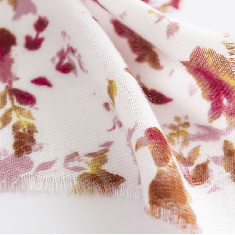 Buddha Stones Tibetan Floral Falling Leaves Print Shawl Fall Winter Cozy Warm Travel Scarf Wrap - image 8