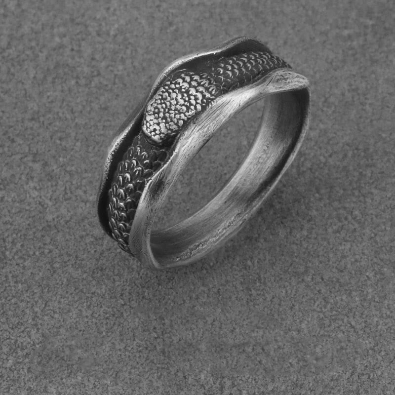 Buddha Stones 999 Sterling Silver Snake-shaped Year Of The Snake Protection Ring