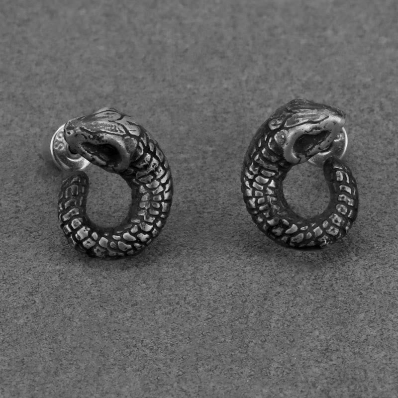 Buddha Stones 999 Sterling Silver Snake Texture Year Of The Snake Protection Balance Earrings