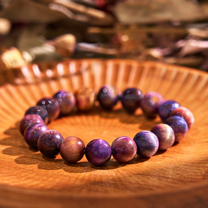 Buddha Stones Keep Calm Purple Series Healing Love Bracelet