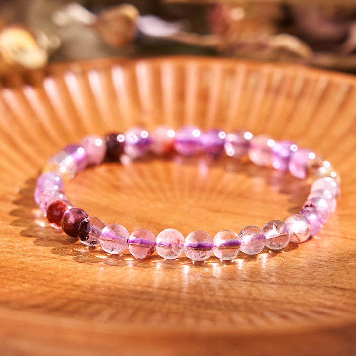 Buddha Stones Keep Calm Purple Series Healing Love Bracelet