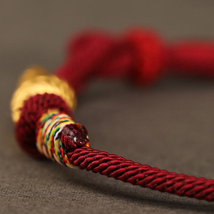 Buddha Stones 999 Gold Year of the Snake Design Handmade Luck Protection Rope Braided Bracelet - image 10