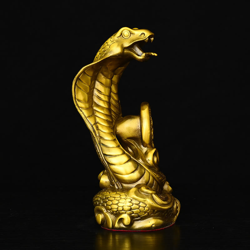 Buddha Stones Year Of The Snake Fu Character Auspicious Clouds Fortune Brass Home Statue Decoration