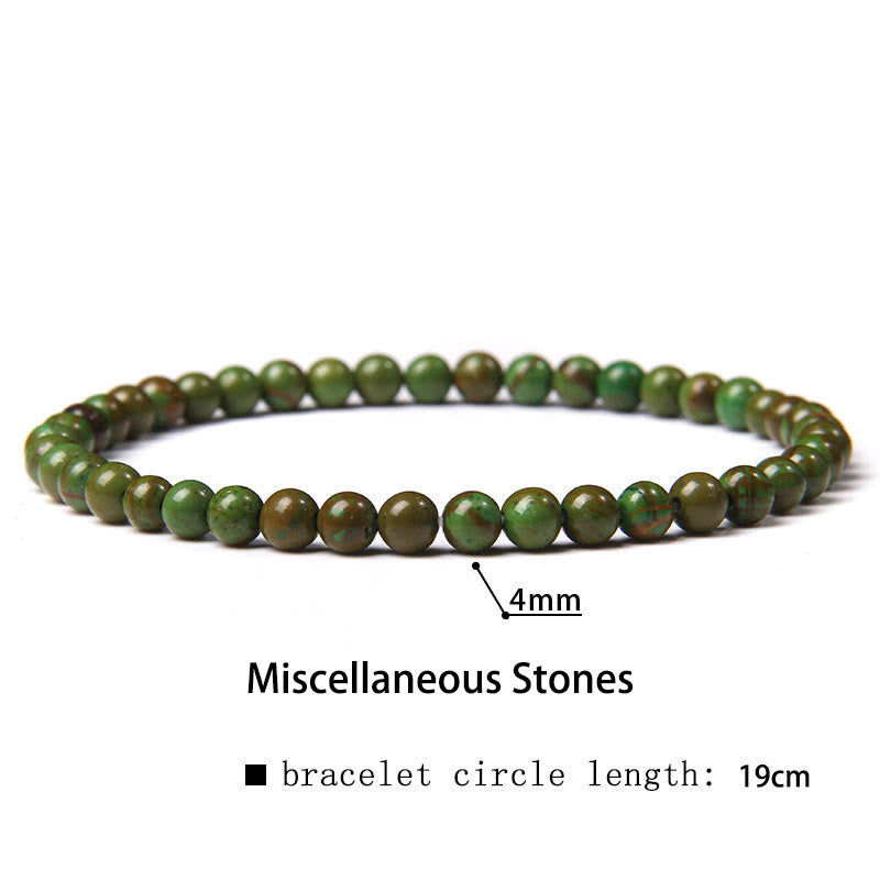 Buddha Stones 4mm Various Stone Crystal Mini Beads Healing Bracelet