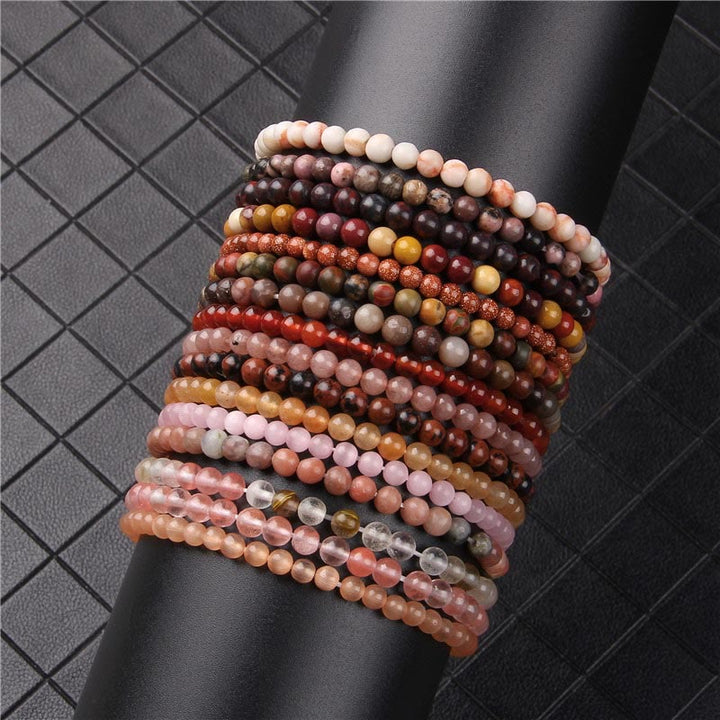 Buddha Stones 4mm Various Stone Crystal Mini Beads Healing Bracelet