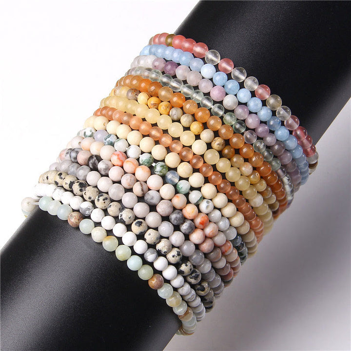 Buddha Stones 4mm Various Stone Crystal Mini Beads Healing Bracelet