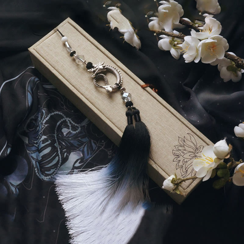 Buddha Stones Black White Ink Gradient Rice Paper Handheld Bamboo Folding Fan - image 13