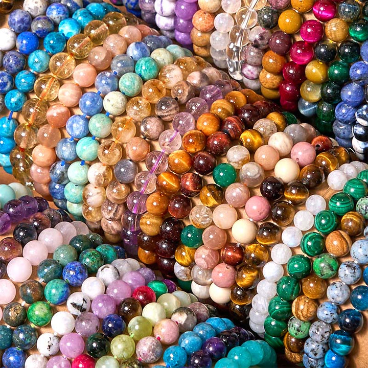 Buddha Stone Various Crystals Malachite Lazurite Lapis Lazuli Hemimorphite Calmness Bracelet - image 1