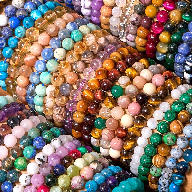 Buddha Stone Various Crystals Malachite Lazurite Hemimorphite Calmness Bracelet - image 1