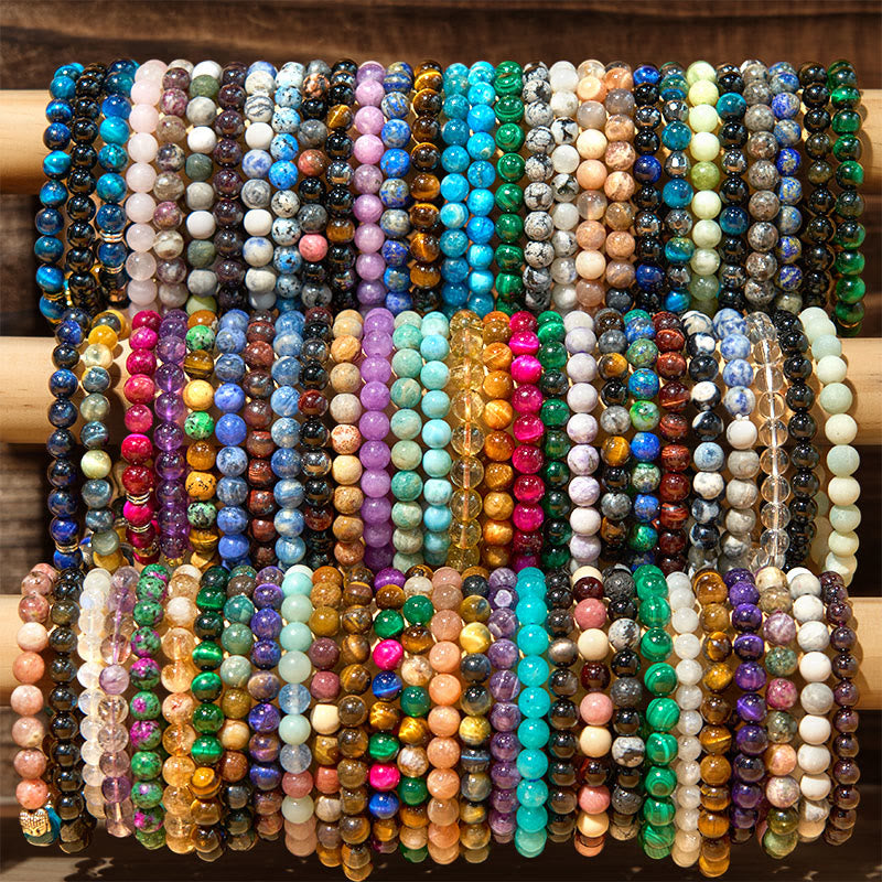 Buddha Stone Various Crystals Malachite Lazurite Lapis Lazuli Hemimorphite Calmness Bracelet - image 0