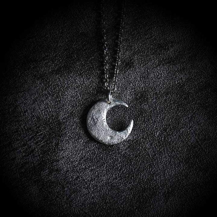 Buddha Stones 999 Sterling Silver Moon Balance Necklace Pendant