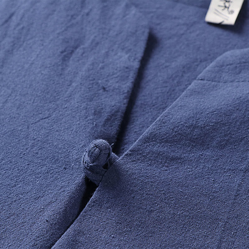Buddha Stones Plain Color Three Quarter Sleeve One Button Men's Shirt - image 10