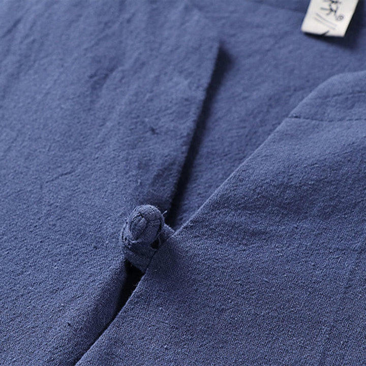 Buddha Stones Plain Color Three Quarter Sleeve One Button Men's Shirt - image 10