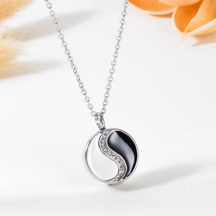 Buddha Stones Yin Yang Titanium Steel Harmony Necklace Pendant