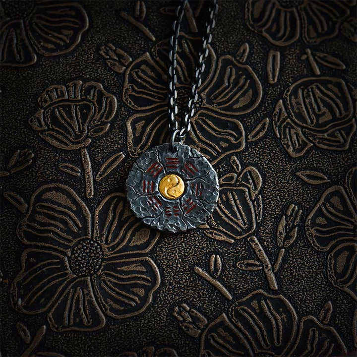 Buddha Stones 999 Sterling Silver 24k Gold Bagua Tai Chi Yin Yang Design Mountain Ghosts Spend Money Harmony Necklace Pendant - 999 Sterling Silver & Silver Chain - image 10