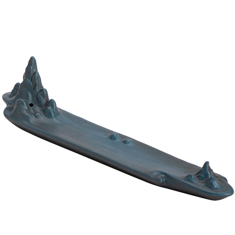 Buddha Stones Mountains Boat Design Spiritual Healing Ceramic Stick Incense Burner Decoration - image 12