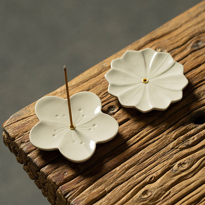 Buddha Stones Lotus Cherry Blossom Plum Blossom Chrysanthemum Healing Ceramic Incense Burner Decoration - image 8