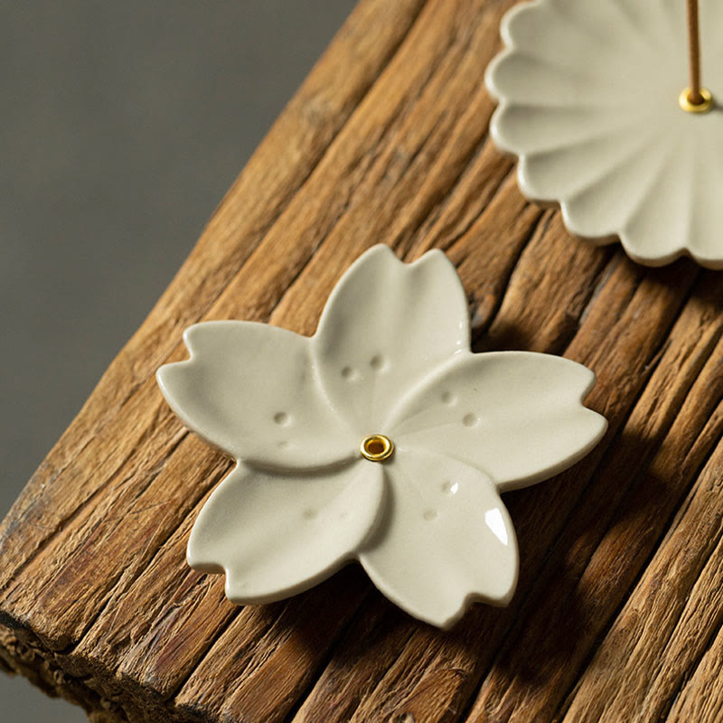 Buddha Stones Lotus Cherry Blossom Plum Blossom Chrysanthemum Healing Ceramic Incense Burner Decoration - image 2