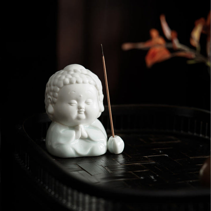 Buddha Stones Buddha Sitting Standing Reclining Ceramic Healing Incense Burner Desk Decoration