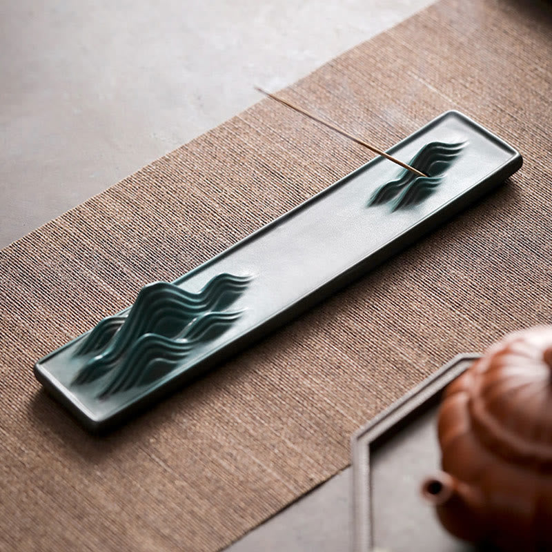 Buddha Stones Moon Rabbit PiXiu Mountain Healing Ceramic Stick Incense Burner Decoration - image 18