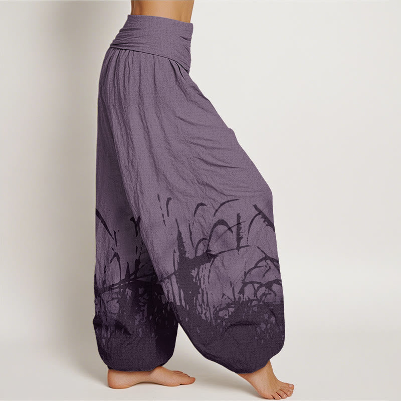 Buddha Stones Wild Grass Pattern Women's Elastic Waist Harem Pants - image 8