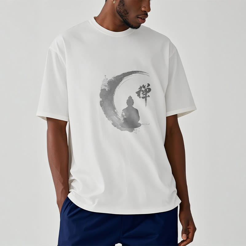 Buddha Stones Meditating Buddha Pattern Cotton Tee T-shirt - image 3