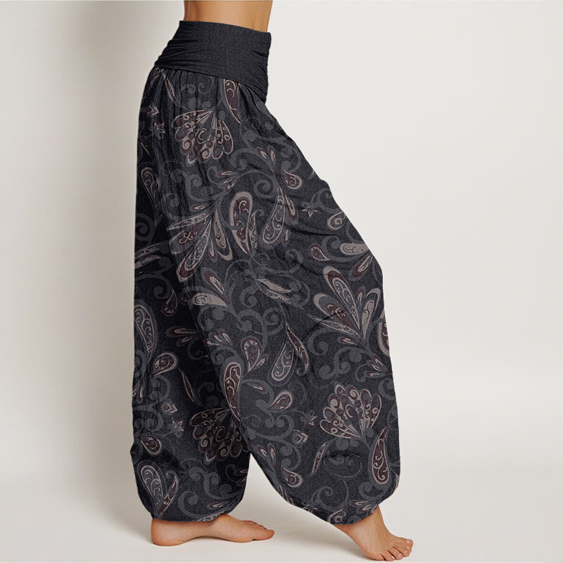 Buddha Stones Casual Flower Petals Design Women's Elastic Waist Harem Pants - image 2