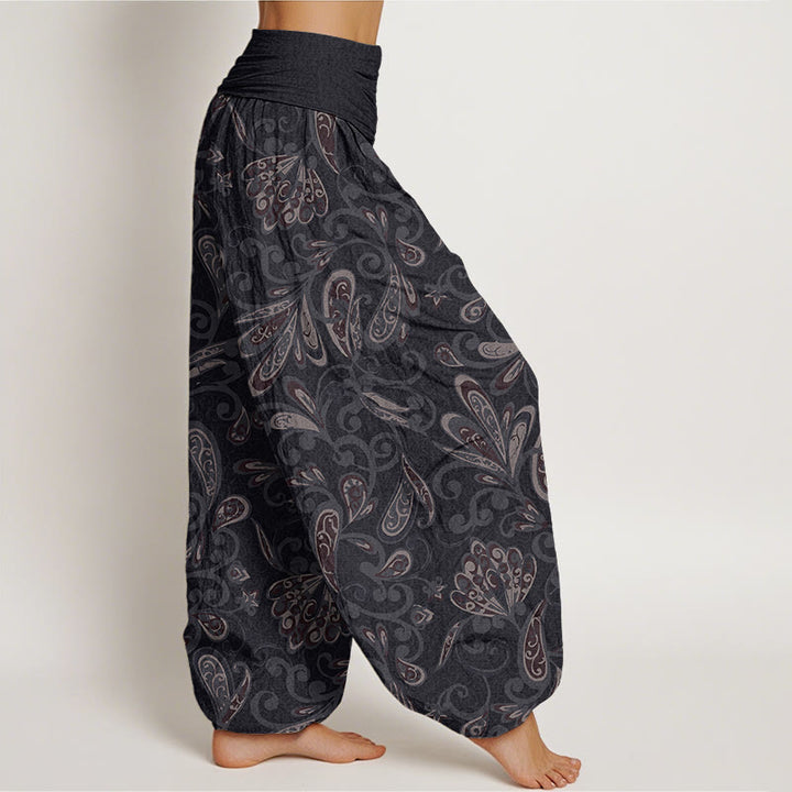 Buddha Stones Casual Flower Petals Design Women's Elastic Waist Harem Pants - image 2