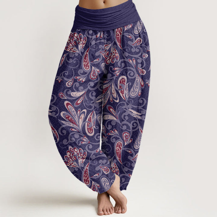 Buddha Stones Cotton Casual Flower Petals Design Women's Elastic Waist Harem Pants - MediumPurple - US22，UK/AU26，EU54 (6XL) - image 7