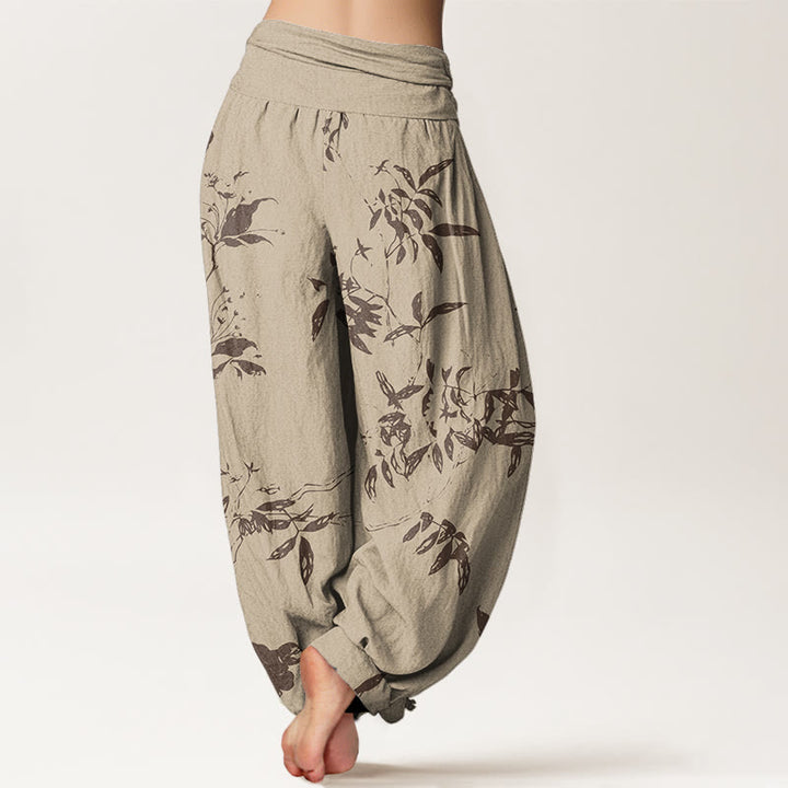 Buddha Stones Branch Pattern Women's Elastic Waist Harem Pants - image 3