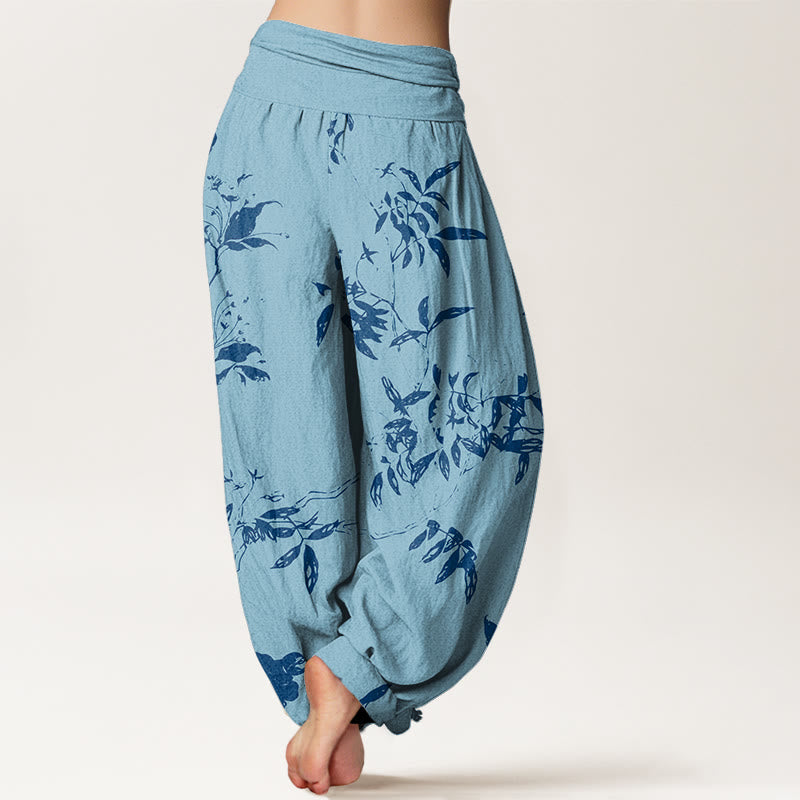 Buddha Stones Branch Pattern Women's Elastic Waist Harem Pants - image 6