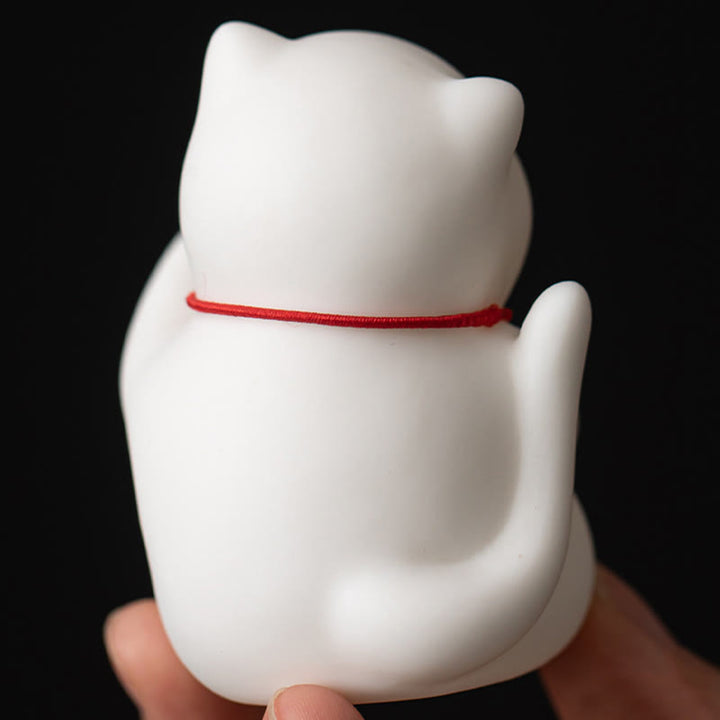 Buddha Stones Cat Bell Bamboo Mat Healing Ceramic Incense Burner Desk Decoration - image 10