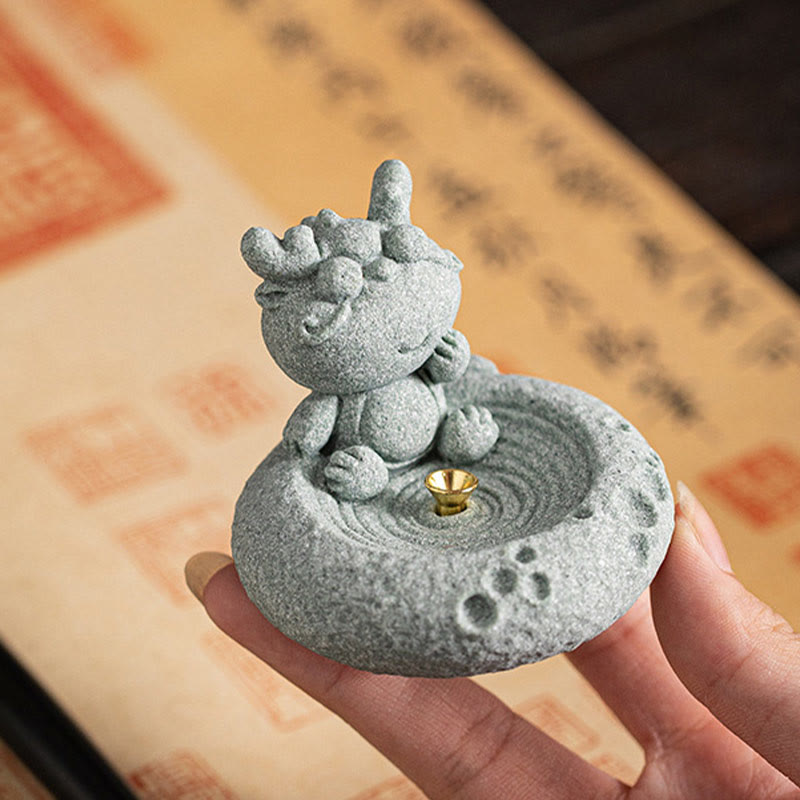 Buddha Stones Chinese Zodiac Healing Incense Burner Desk Decoration