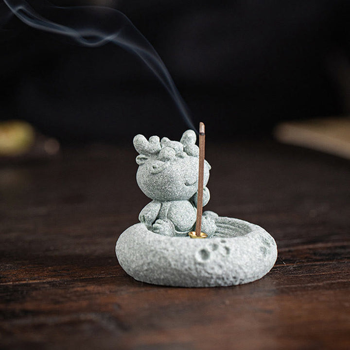 Buddha Stones Chinese Zodiac Healing Incense Burner Desk Decoration