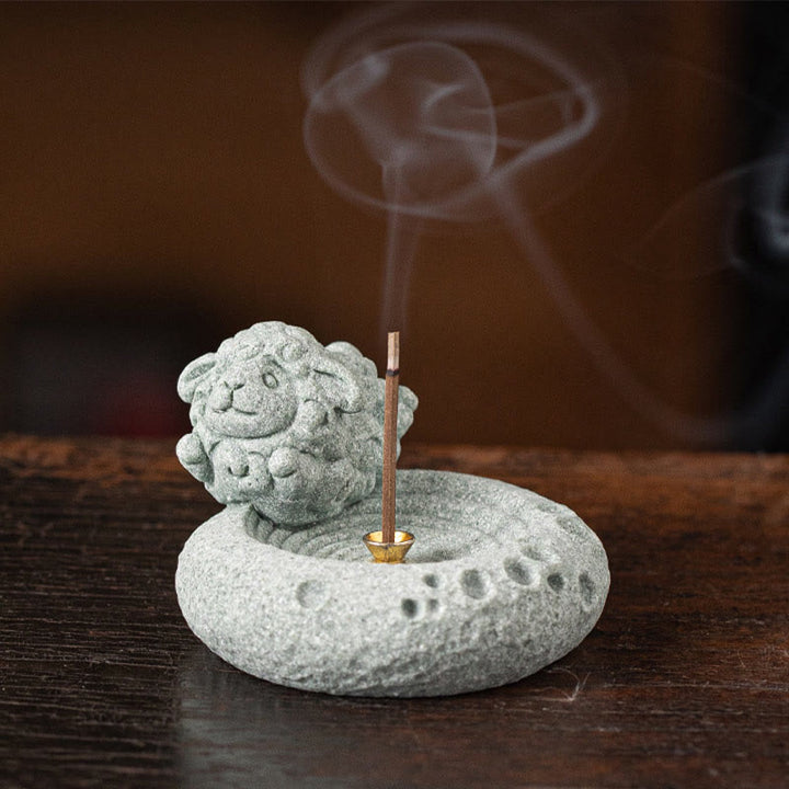 Buddha Stones Chinese Zodiac Healing Incense Burner Desk Decoration