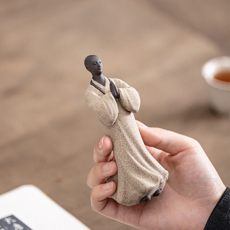 Buddha Stones Meditating Praying Monk Figure Ceramic Compassion Serenity Home Decoration - image 17