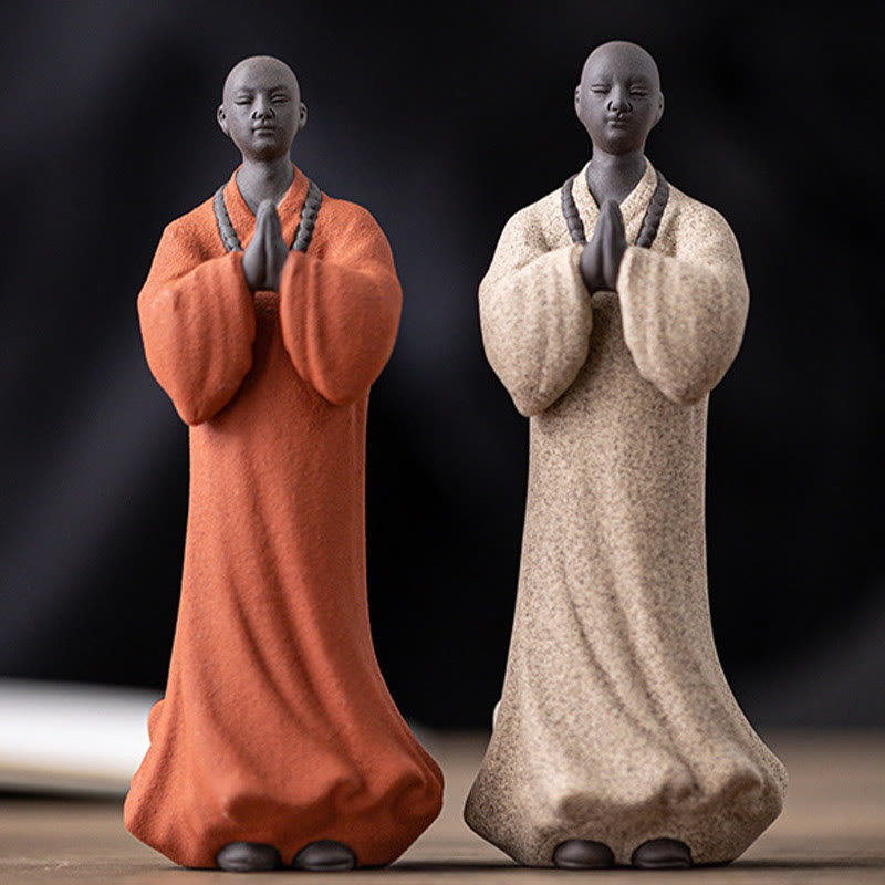 Buddha Stones Meditating Praying Monk Figure Ceramic Compassion Serenity Home Decoration - image 9